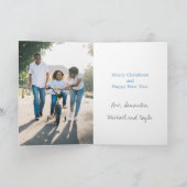 Wat een jaar modern 2 fotolichtblauw feestdagen kaart (Binnen)