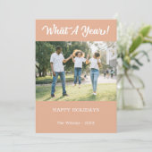 Wat een jaar modern foto-interview 2 feestdagenkaart (Staand voorkant)