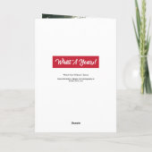 Wat een jaar modern Foto Rood Feestdagen Kaart (Achterkant)