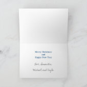 Wat een jaar modern fotoblauw feestdagen kaart (Binnen)