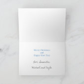 Wat een jaar modern fotolichtblauw feestdagen kaart (Binnen)