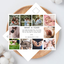 Wat een jaar moderne 10 fotocollage feestdagenkaart