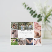 Wat een jaar moderne 10 fotocollage feestdagenkaart (Staand voorkant)