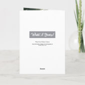 Wat een jaar moderne 2 foto grijs feestdagen kaart (Achterkant)