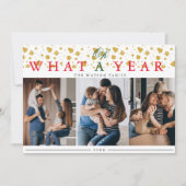 Wat een jaar moderne 3 Foto Collage Holiday Kaart (Voorkant)