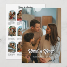 Wat een jaar moderne familie fotocollage kerst