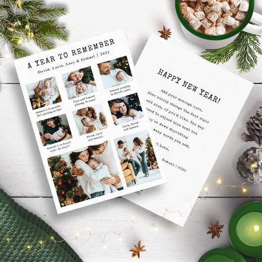 Wat een jaar Moderne foto collage Feestdagenkaart