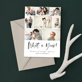 Wat een jaar moderne Review voor fotocollage Feestdagenkaart