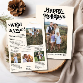 Wat een jaar moderne Review voor fotocollage Feestdagenkaart