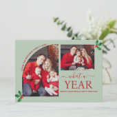 Wat een jaar Multi Photo Collage Christmas Greener Kaart (Staand voorkant)