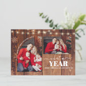 Wat een jaar Multi Photo Collage Kerst Rustiek Kaart (Staand voorkant)