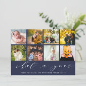 Wat een jaar | Navy Prettige feestdagen Photo Coll Feestdagenkaart (Staand voorkant)