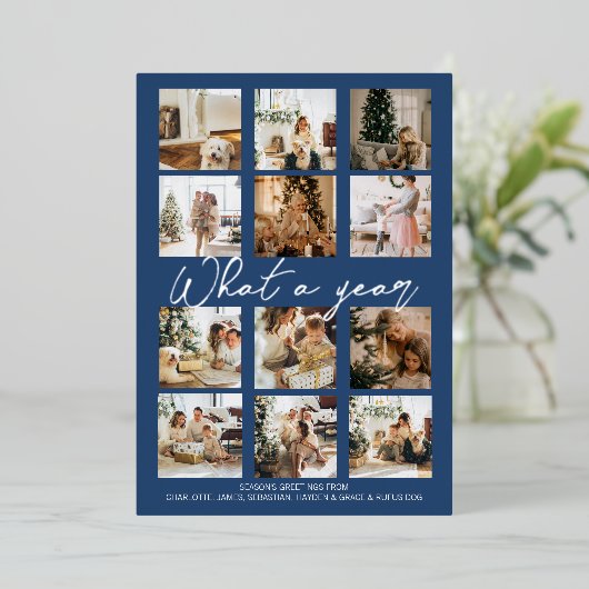 Wat een jaar op maat gesneden Kerstmis Folie Feestdagenkaart (Staand Voorkant)
