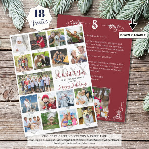 Wat een jaar Overmaatse fotocollage bijschriften Feestdagenkaart
