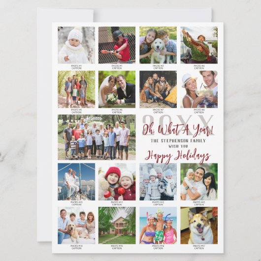 Wat een jaar overzette fotocollage bijschriften feestdagenkaart (Voorkant)