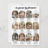 Wat een jaar overzicht fotocollage vrolijk kerstfe feestdagenkaart (Achterkant)