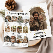 Wat een jaar overzicht fotocollage vrolijk kerstfe feestdagenkaart