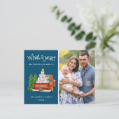 Wat een jaar prettig kerstfeest nieuwjaar feestdagenkaart (Staand voorkant)