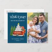 Wat een jaar prettig kerstfeest nieuwjaar feestdagenkaart (Voorkant / Achterkant)
