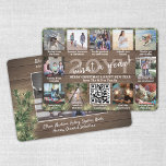 Wat een jaar! QR-code 12 Fotohout, pine en licht Feestdagenkaart<br><div class="desc">Wat een jaar om te herinneren! Dit jaar vieren we de vrolijke wonderen van de moderne technologie met een leuke interactieve QR code foto collage vakantiekaart. Deel 12 van uw favoriete afbeeldingen evenals een online videobericht, lied, fotoalbum, of andere website. (AFBEELDING PLACEMENT TIP: Een gemakkelijke manier om een foto precies...</div>