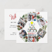 Wat een jaar Quarantine Kerstboom 6 PHOTO Feestdagenkaart (Voorkant / Achterkant)