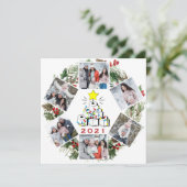 Wat een jaar Quarantine Kerstboom 6 PHOTO Feestdagenkaart (Staand voorkant)