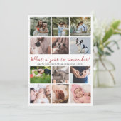 Wat een jaar Red 12 Photo Collage Kerstmis Feestdagenkaart (Staand voorkant)