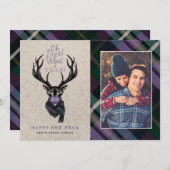Wat een jaar! Reindeer Pset Scarf en Masker Feestdagenkaart (Voorkant / Achterkant)