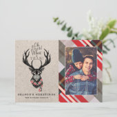 Wat een jaar! Reindeer Pset Scarf en Masker Feestdagenkaart (Staand voorkant)