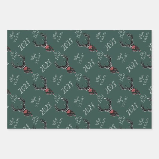 Wat een jaar! Reindeer Pset Scarf en Masker Inpakpapier Vel (Voorkant 3)