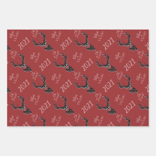 Wat een jaar! Reindeer Pset Scarf en Masker Inpakpapier Vel (Voorkant)