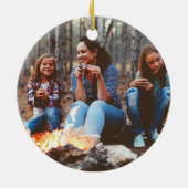 Wat een jaar! rendiermonogram en foto's keramisch ornament (Achterkant)