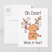 Wat een jaar, rendierpapier en toiletpapier briefkaart (Voorkant / Achterkant)