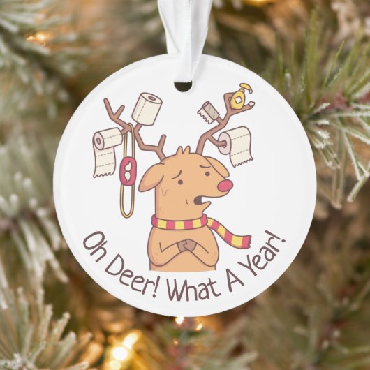 Wat een jaar, rendierpapier en toiletpapier ornament (Boom)
