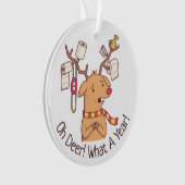 Wat een jaar, rendierpapier en toiletpapier ornament (voorkant)