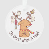 Wat een jaar, rendierpapier en toiletpapier ornament (voorkant)