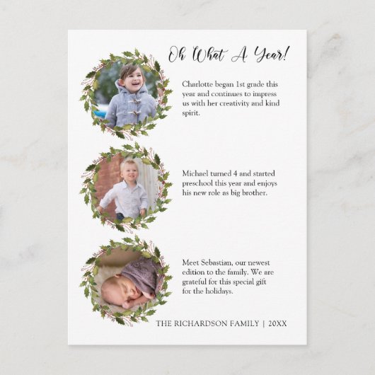 Wat een jaar Review Foto Collage Holiday Briefkaar Feestdagenkaart (Voorkant)