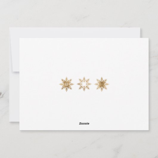 Wat een jaar! Review Gold White 3 Foto Feestdagenkaart (Achterkant)