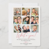 Wat een jaar rode fotocollage feestdagenkaart (Voorkant)