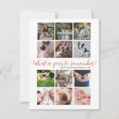 Wat een jaar Script 12 Photo Collage Kerstmis Feestdagenkaart (Voorkant)