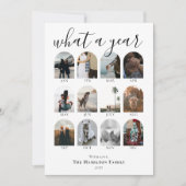 Wat een jaar Script Arch Photo Collage Kerstmis Feestdagenkaart (Voorkant)