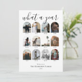 Wat een jaar Script Arch Photo Collage Kerstmis Feestdagenkaart (Staand voorkant)