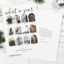Wat een Jaar Script Boog Foto Collage Kerstmis