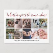 Wat een Jaar Script Kerst Multi Foto Collage Feestdagenkaart (Voorkant)