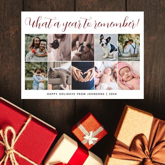 Wat een Jaar Script Kerst Multi Foto Collage Feestdagenkaart