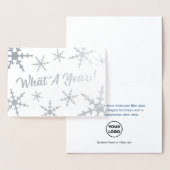 Wat een jaar Silver Snowflakes Business Holiday Folie Kaarten (Display)