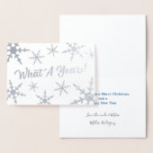 Wat een jaar Silver Snowflakes vakantie Folie Kaarten (Display)