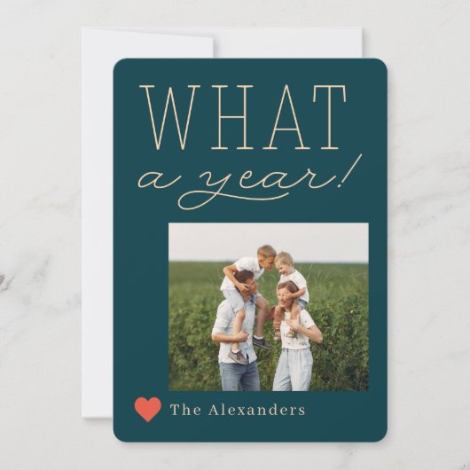 Wat een jaar vakantie fotokaart feestdagenkaart (Voorkant)