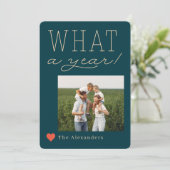 Wat een jaar vakantie fotokaart feestdagenkaart (Staand voorkant)