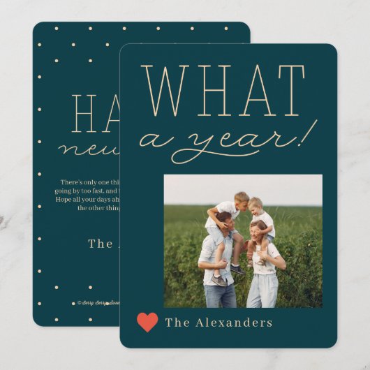 Wat een jaar vakantie fotokaart feestdagenkaart (Voorkant / Achterkant)